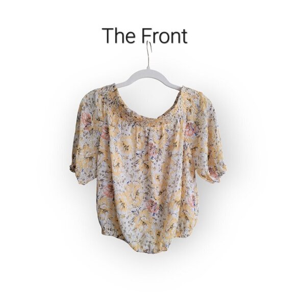 Joie NWT Floral Off-Shoulder Yellow Blouse Size Small - Picture 3 of 9